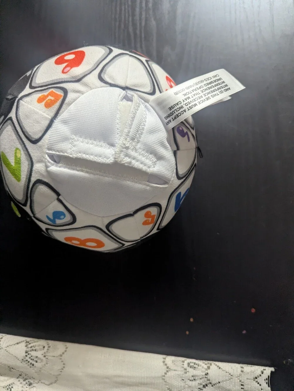 Interactive Plush Learning Ball Toy with Orange, Blue, Green & Purple Panels